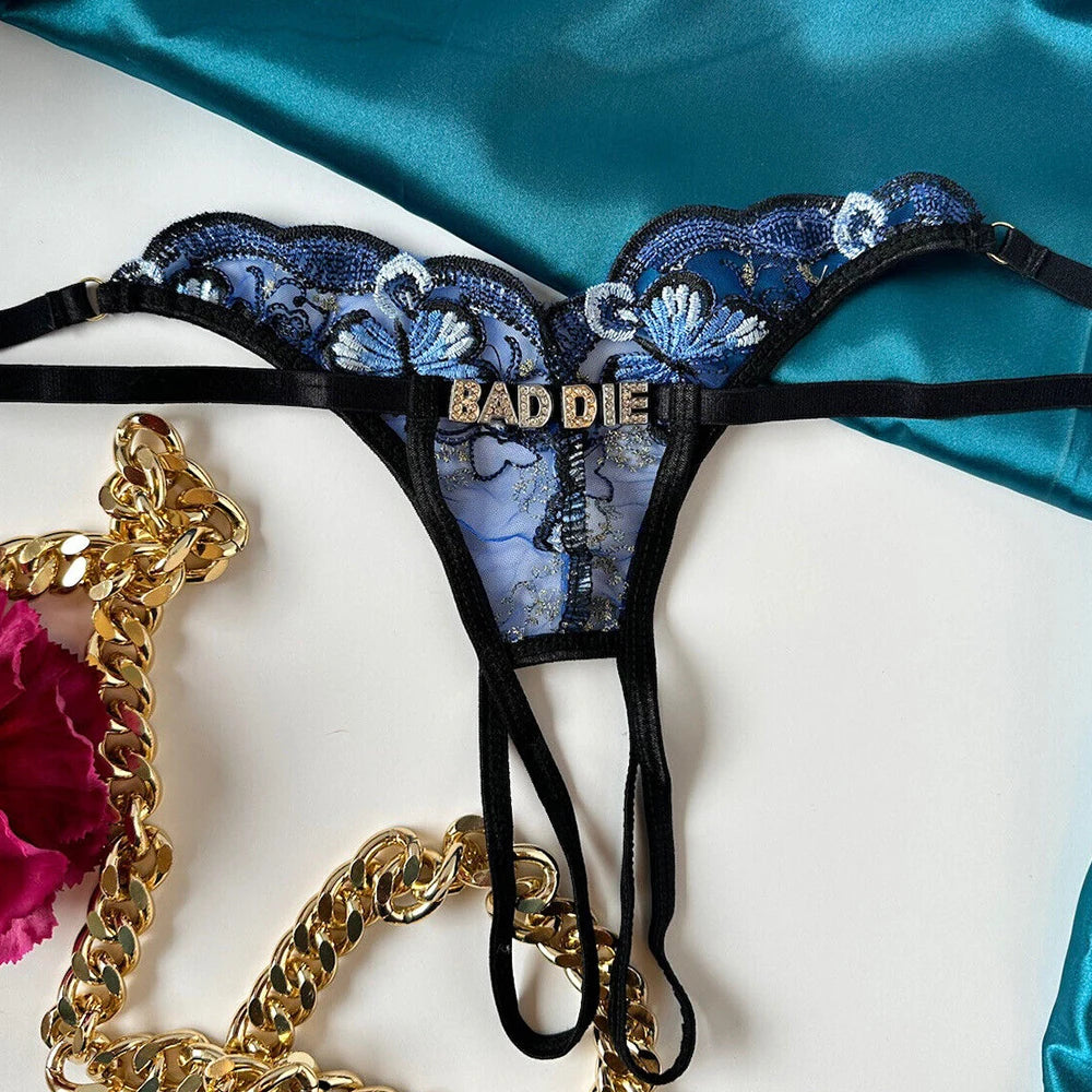 Custom Name Thong Butterfly Inspired with Personalized Letters