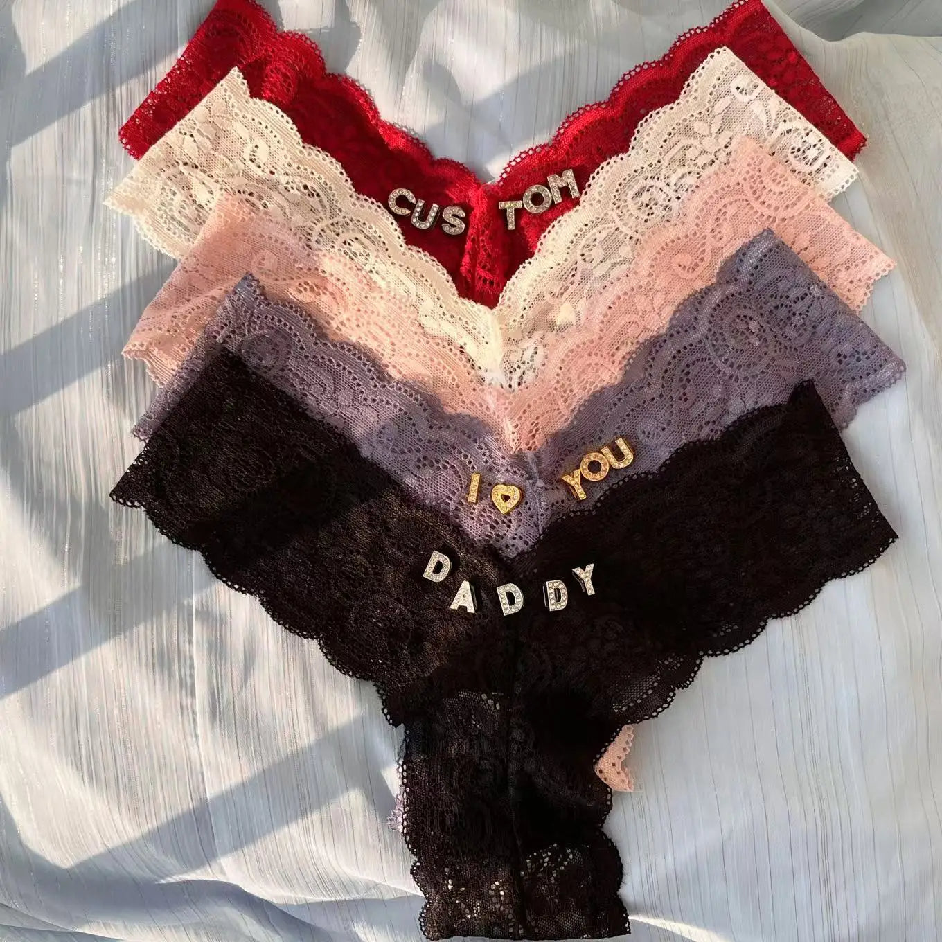 Custom Name Thong Personalized Lace Panties for Women