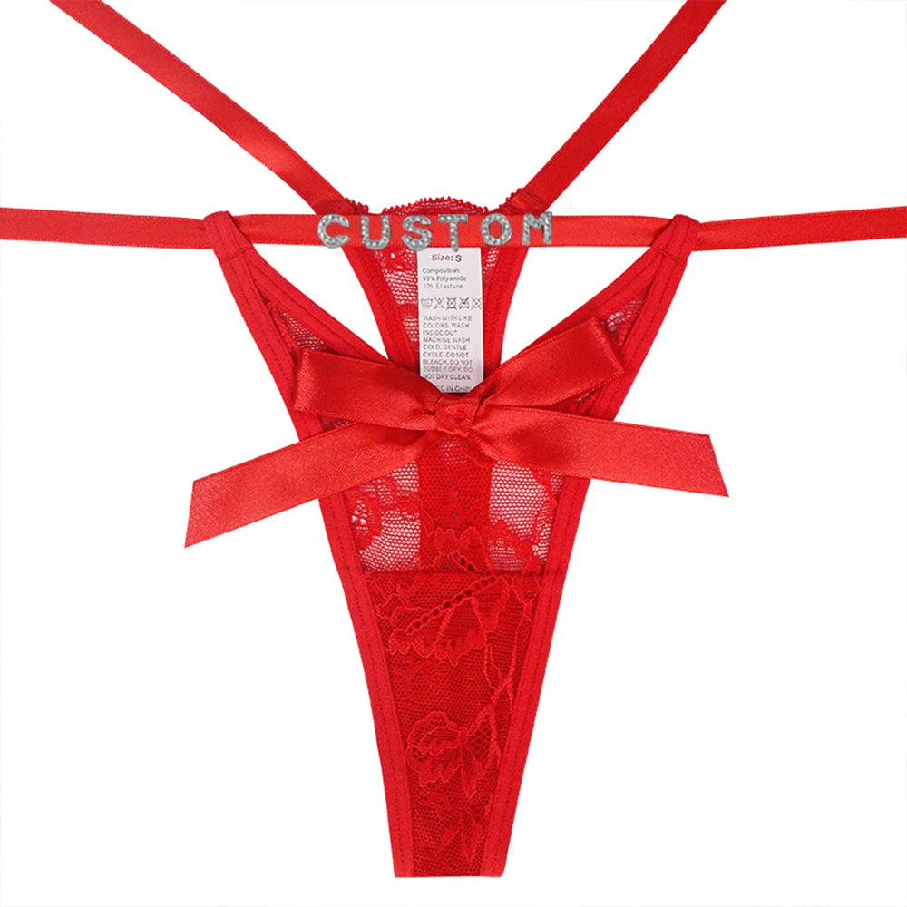 Custom Name Sexy Red Lace Personalized Underwear for Women