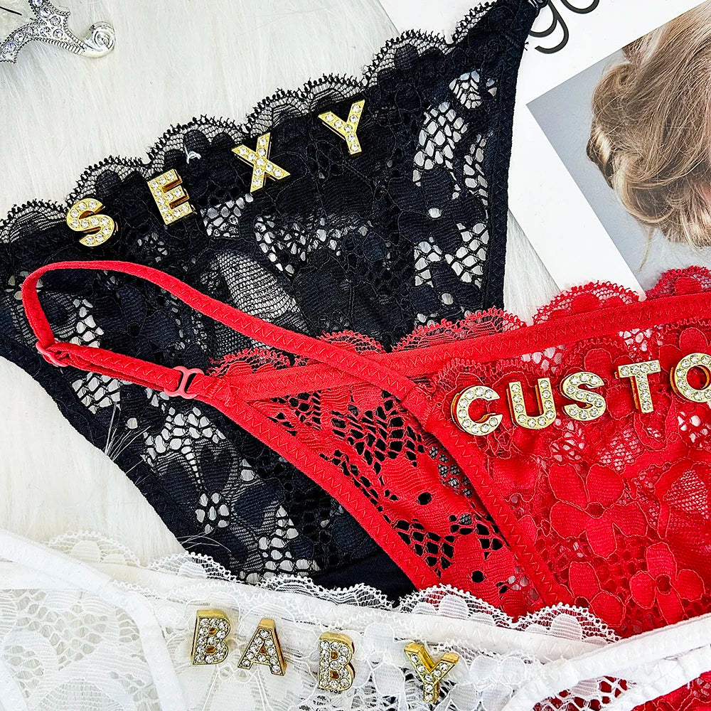Custom Name Thongs Sheer String Personalized Underwear