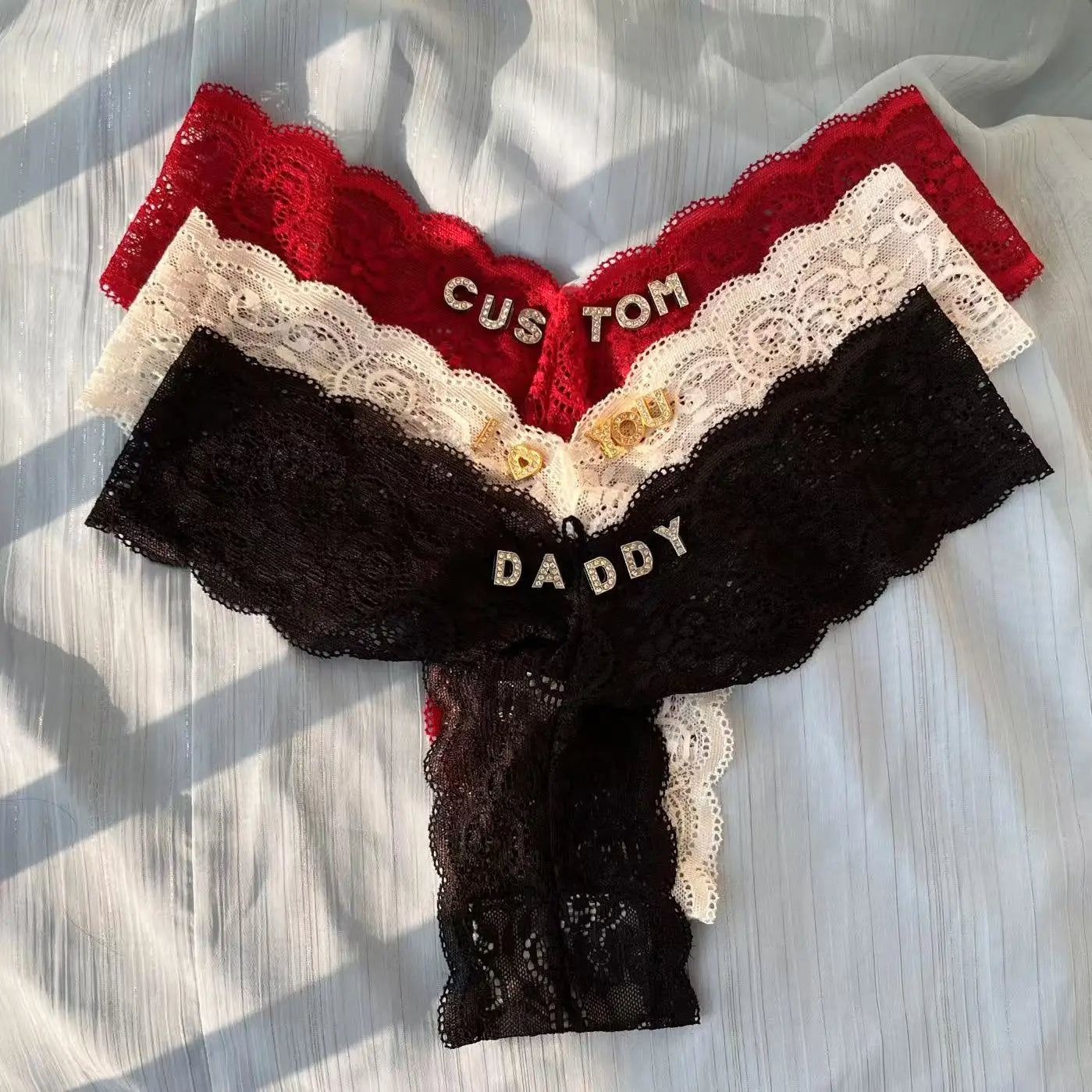 Custom Name Thong Personalized Lace Panties for Women