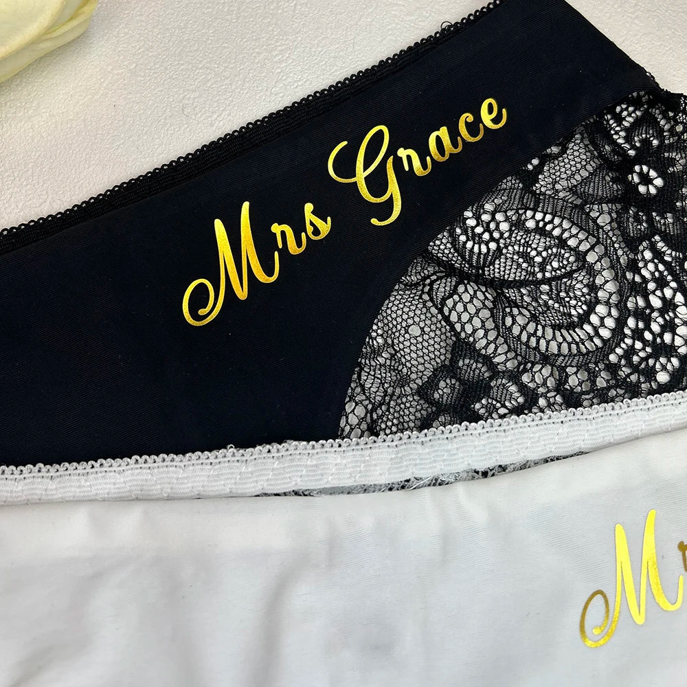 Personalized Lace Thong with Custom Printed Name