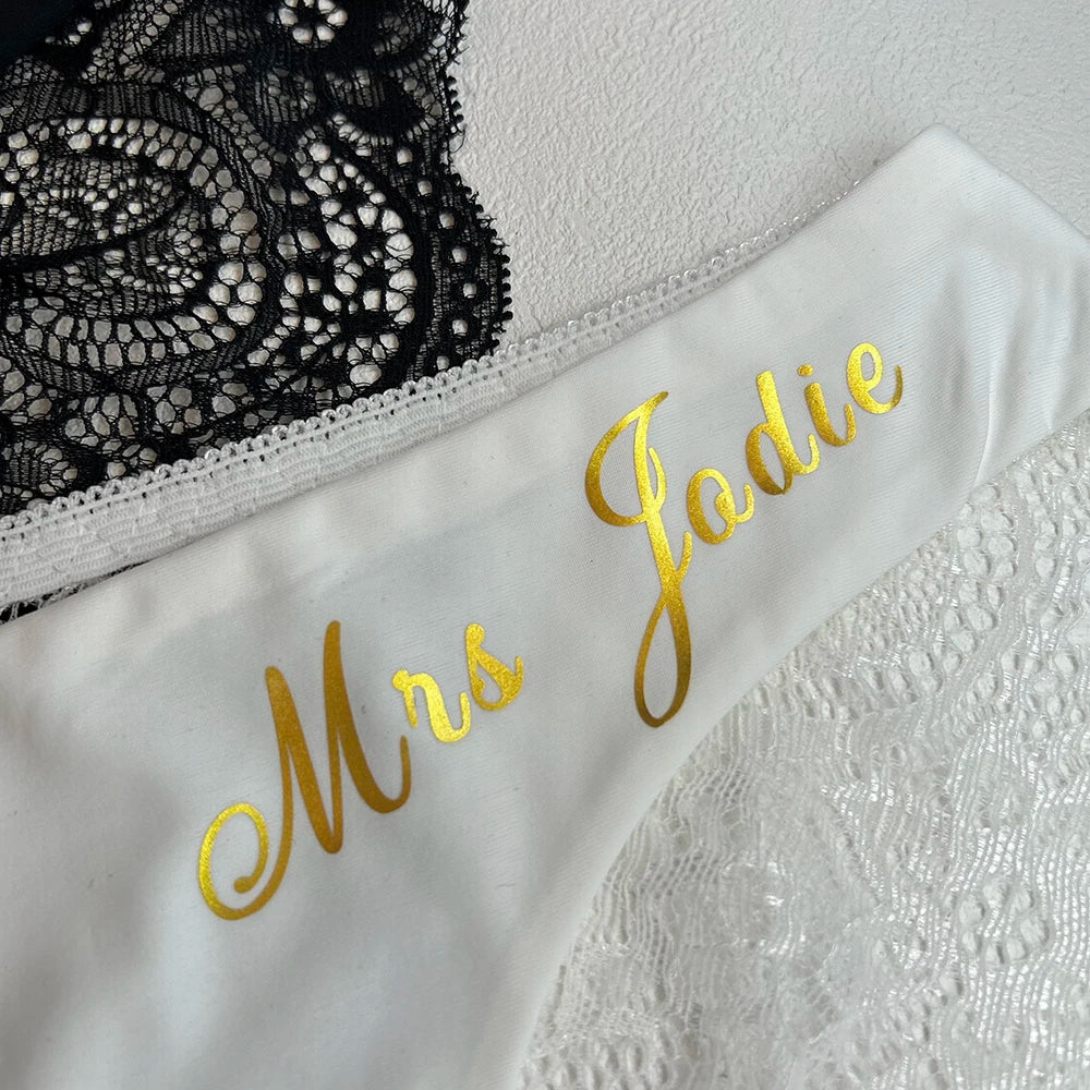 Personalized Lace Thong with Custom Printed Name