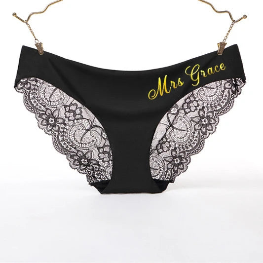 Personalized Lace Thong with Custom Printed Name