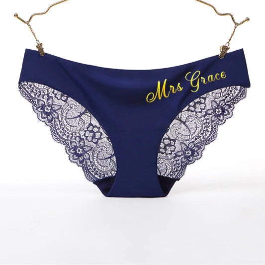 Personalized Lace Thong with Custom Printed Name
