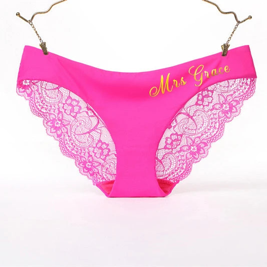 Personalized Lace Thong with Custom Printed Name