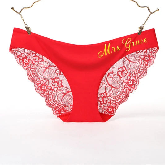 Personalized Lace Thong with Custom Printed Name