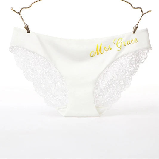 Personalized Lace Thong with Custom Printed Name