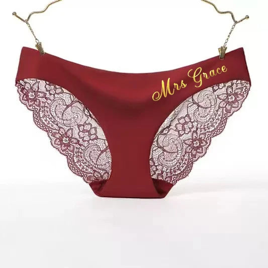 Personalized Lace Thong with Custom Printed Name