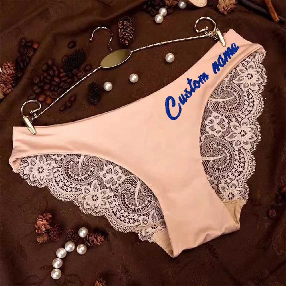 Custom Name Thongs Embroidered Lingerie for Brides & Honeymoon