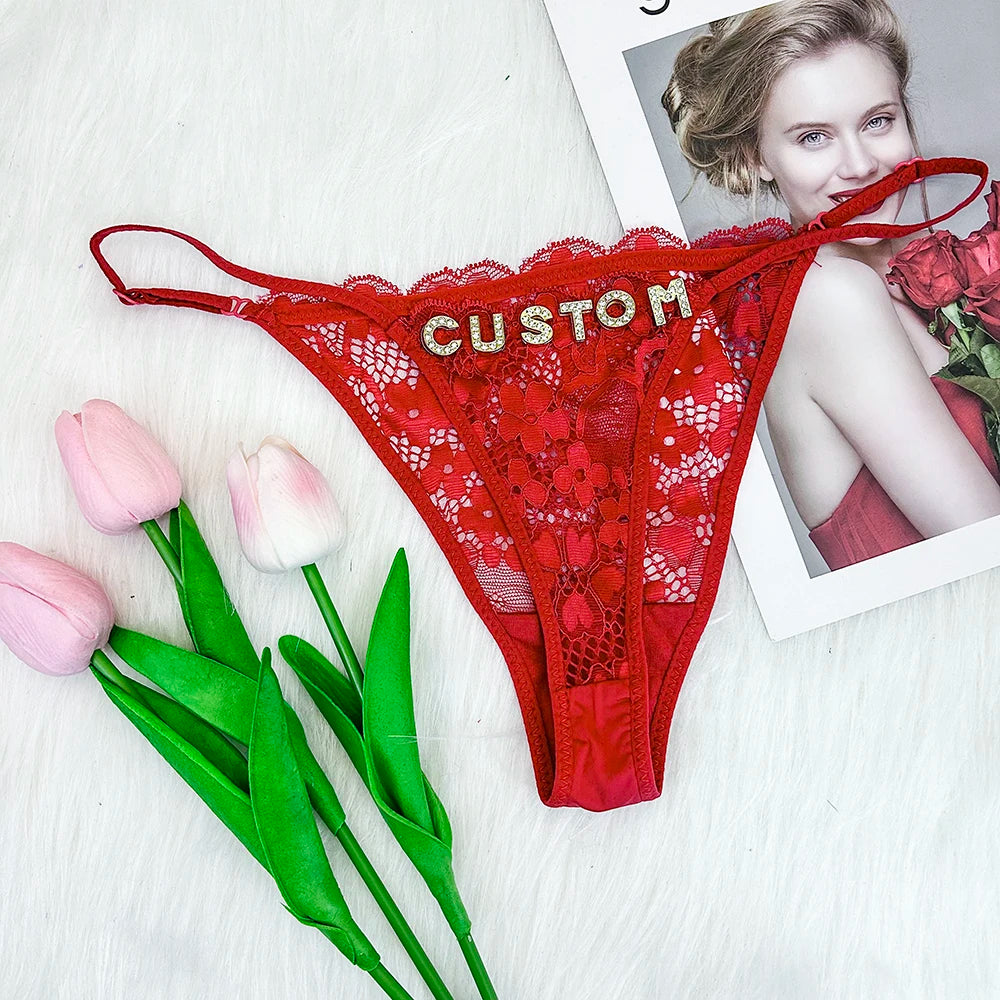 Custom Name Thongs Sheer String Personalized Underwear