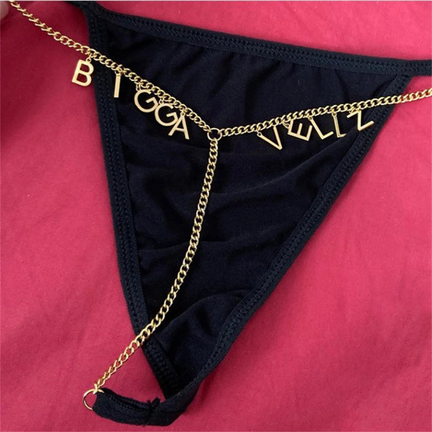 Custom Name Thongs With Personalized Belly Waist Chain for Women