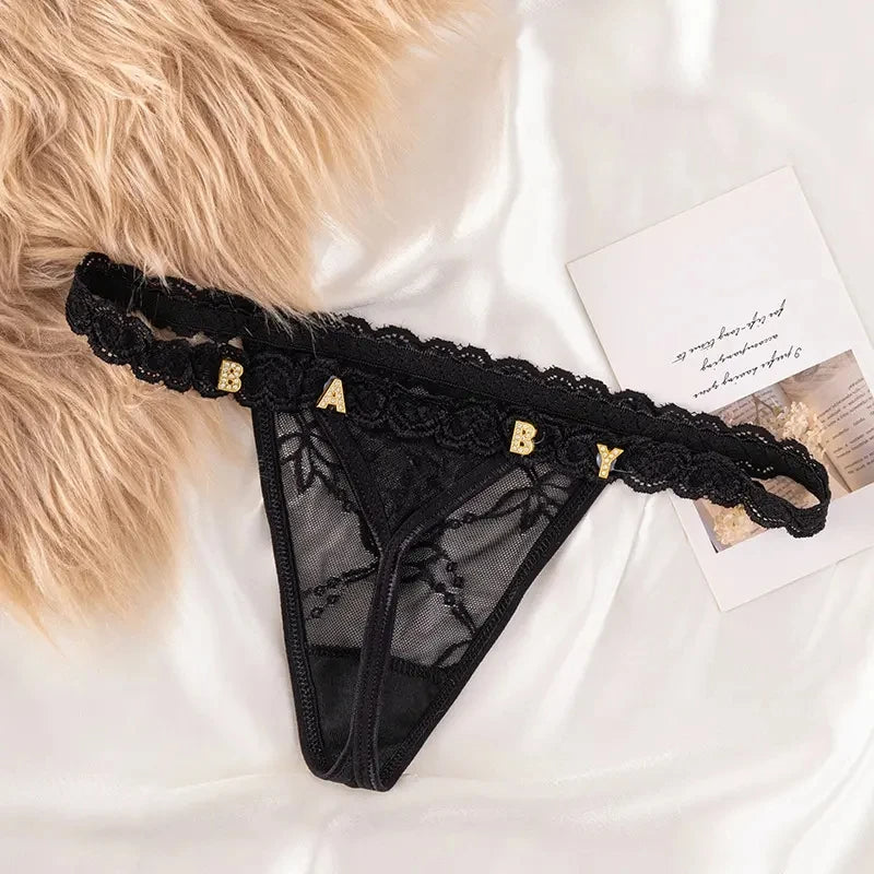 Custom Name Thongs with Personalized Crystal Letters