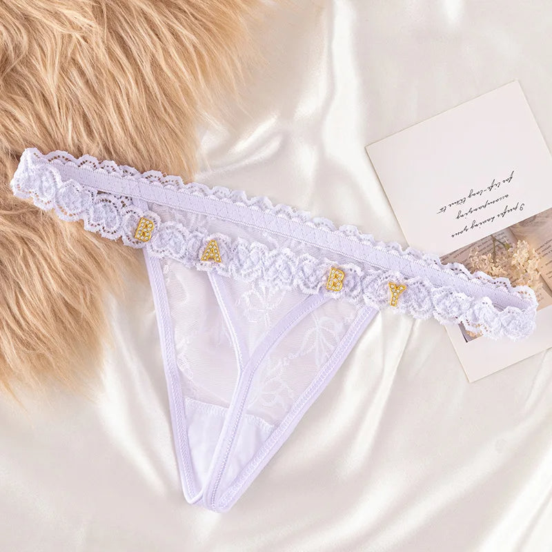 Custom Name Thongs with Personalized Crystal Letters