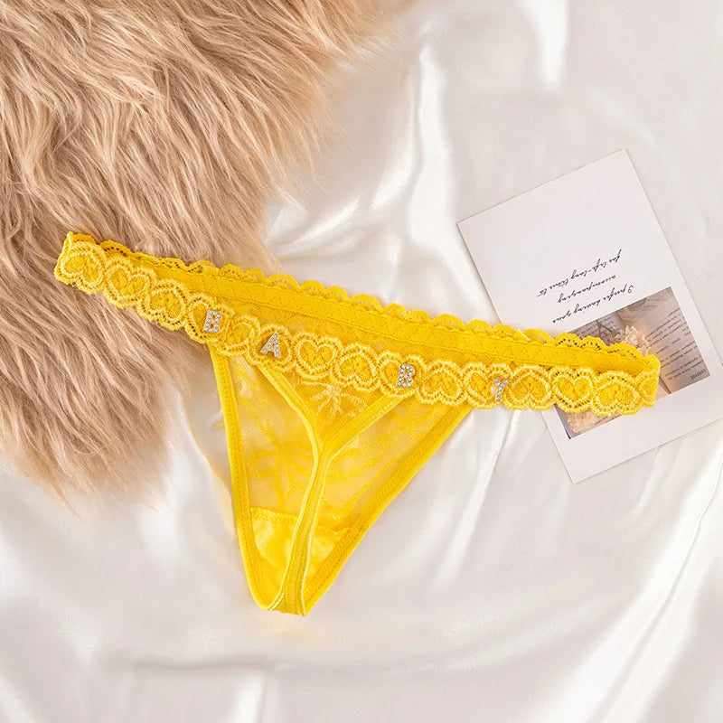 Custom Name Thongs with Personalized Crystal Letters