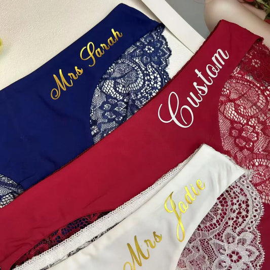 Personalized Lace Thong with Custom Printed Name