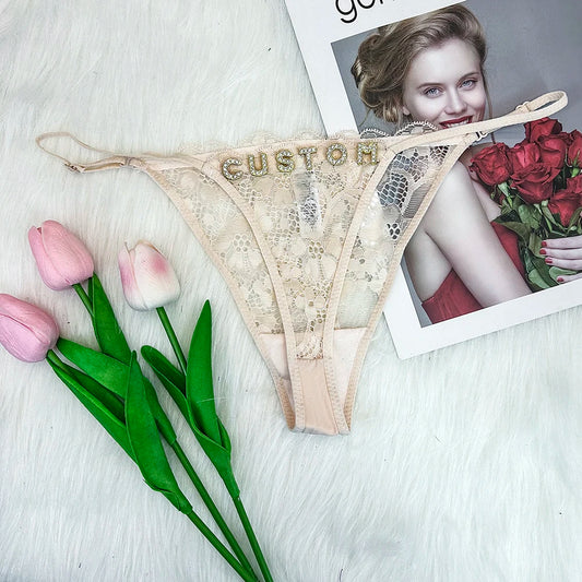 Custom Name Thongs Sheer String Personalized Underwear